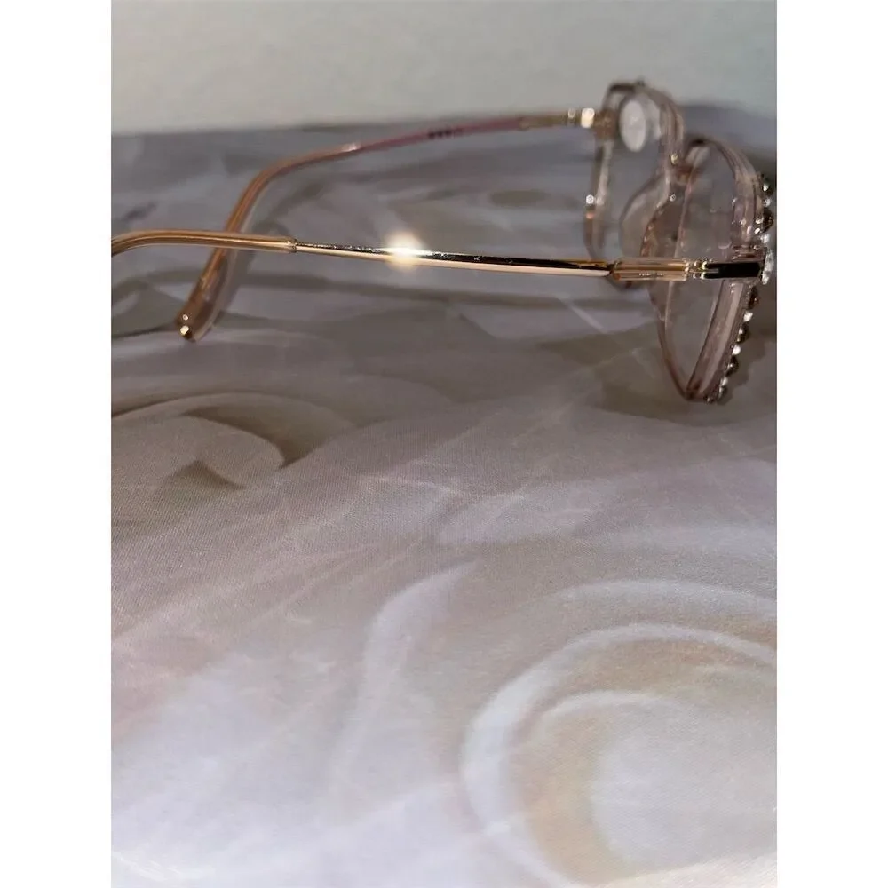 Laureles Women's Geometric Photochromic prescription +2.00 jeweled glasses